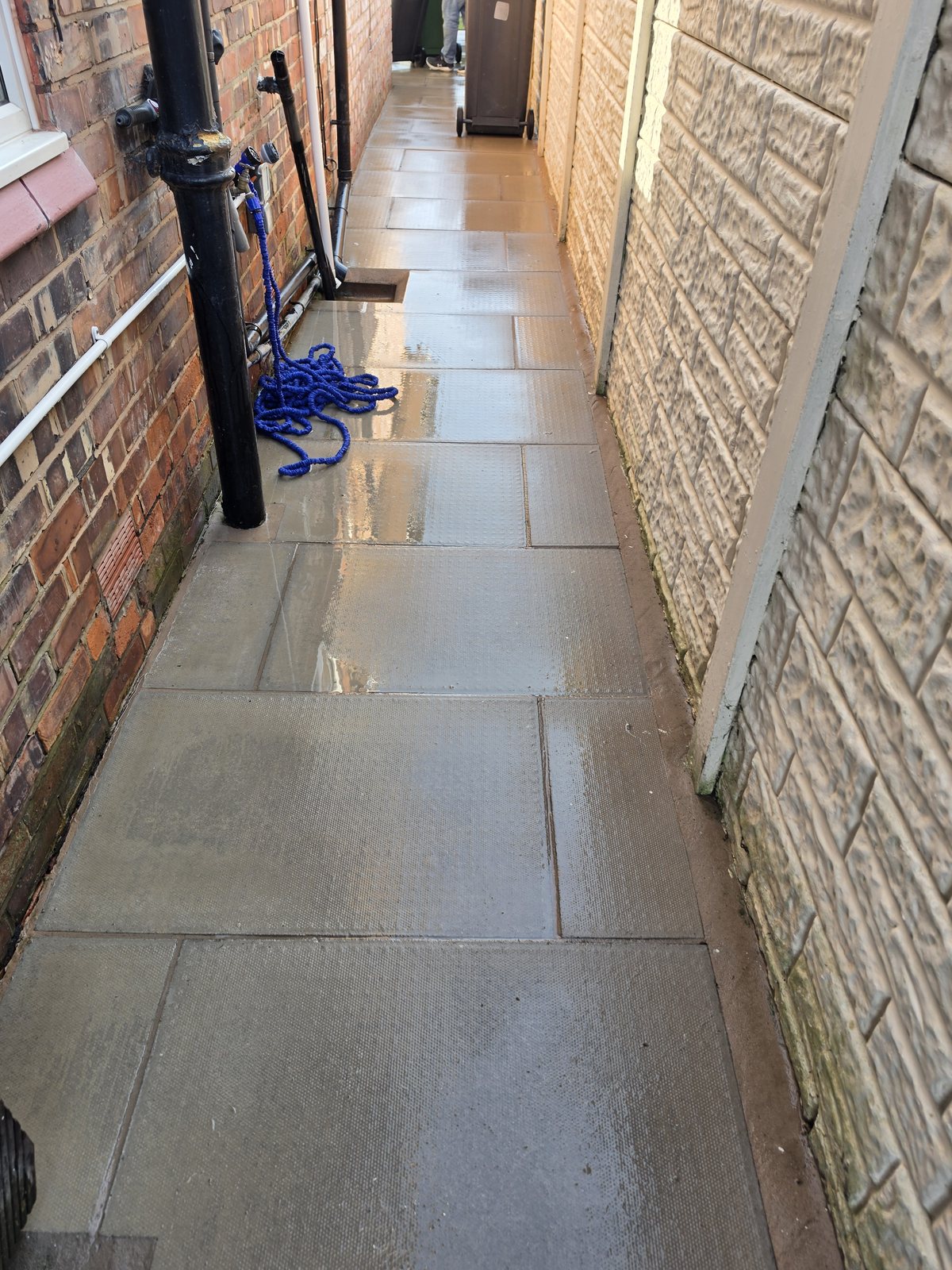 After alley and garden path pressure washing in Southport