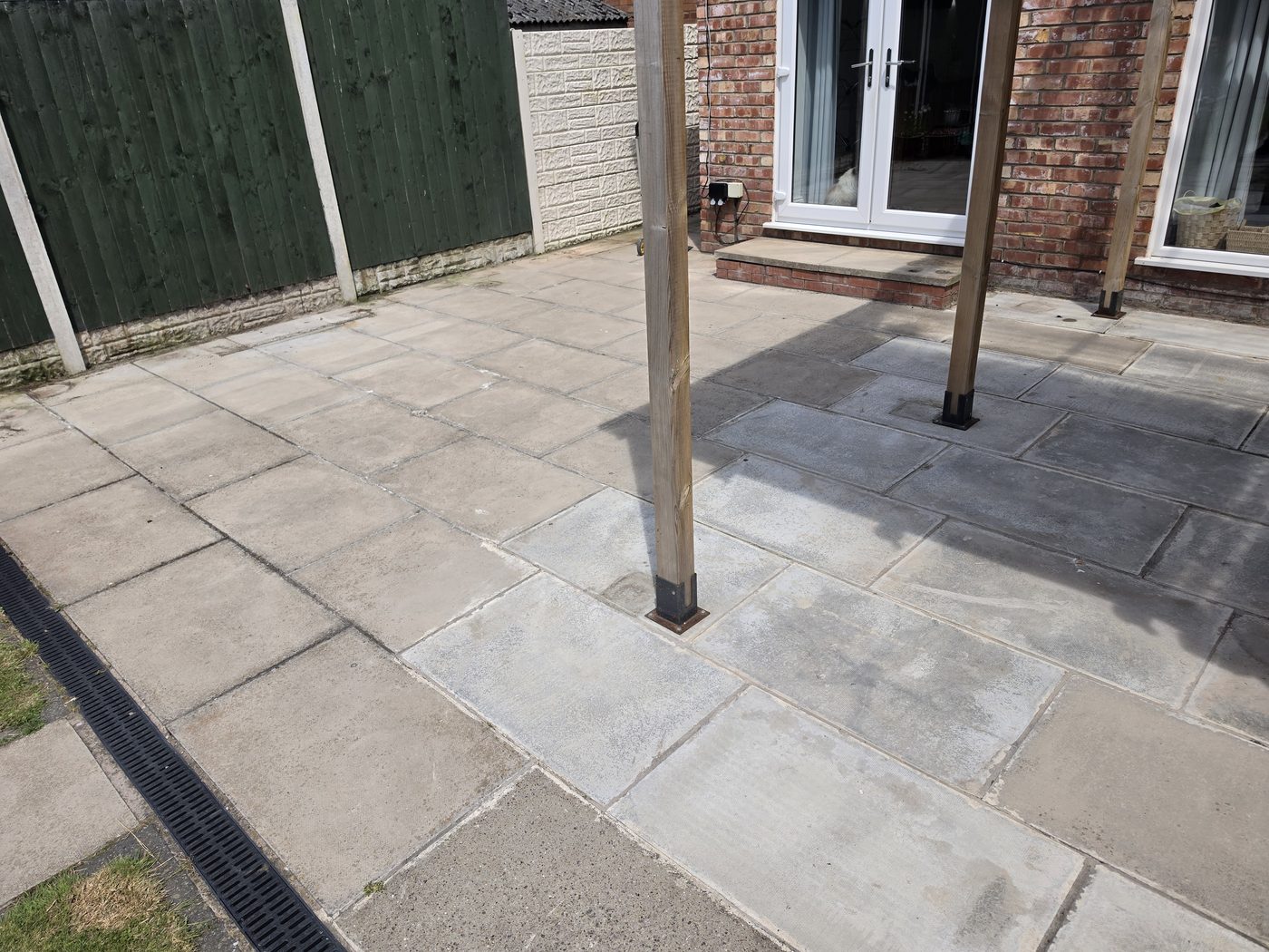 Before patio and paving cleaning photo in Southport by Evans Exterior Services